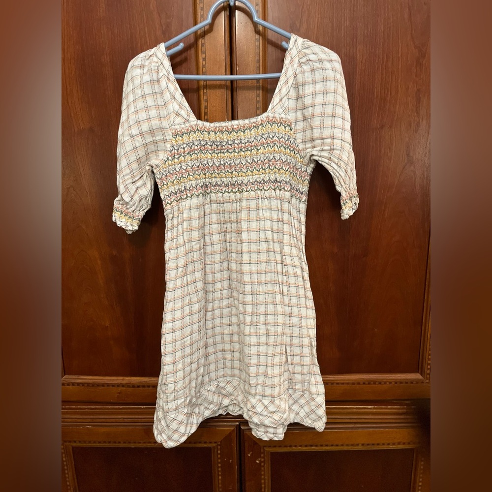 Faherty Cream and Multicolor Plaid Mini Dress - Picture 3 of 7